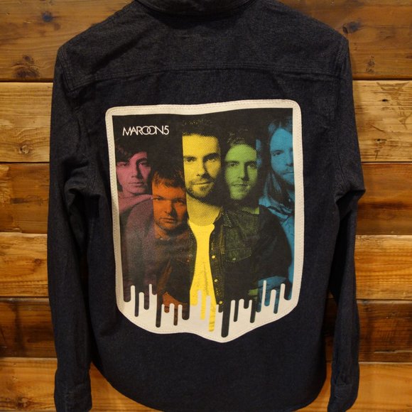 Maroon 5 One-of-a-Kind Adam Levine Custom MadAndie Gray Flannel - Unisex - Picture 1 of 6